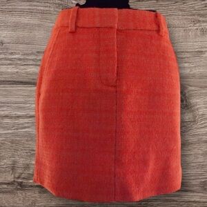 J.Crew Sz 2 Cozy Wool Tweed Mini in Firelight Orange |Holiday Ready